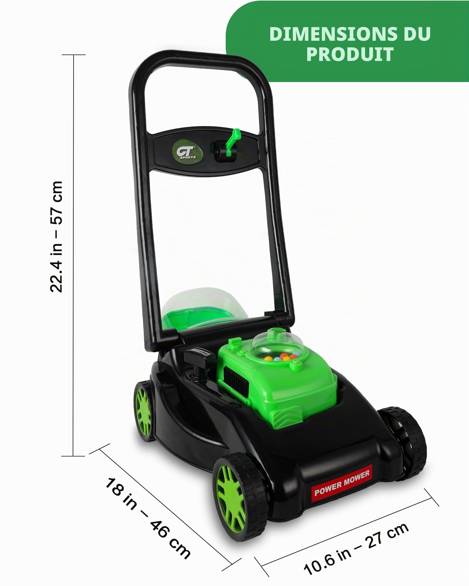 Kids Lawn Mower with Realistic Grass-Cutting Action and Sounds–No Batteries Required | Kids Lawn Mower，Fun Outdoor Push Toy for Kids
