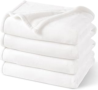 PHF Manta de forro polar ultra suave, tamaño King, sin desprendimiento, sin pelusas, de lujo, acogedora franela de 300 g/m², manta ligera para cama, adecuada para todas las estaciones, color blanco