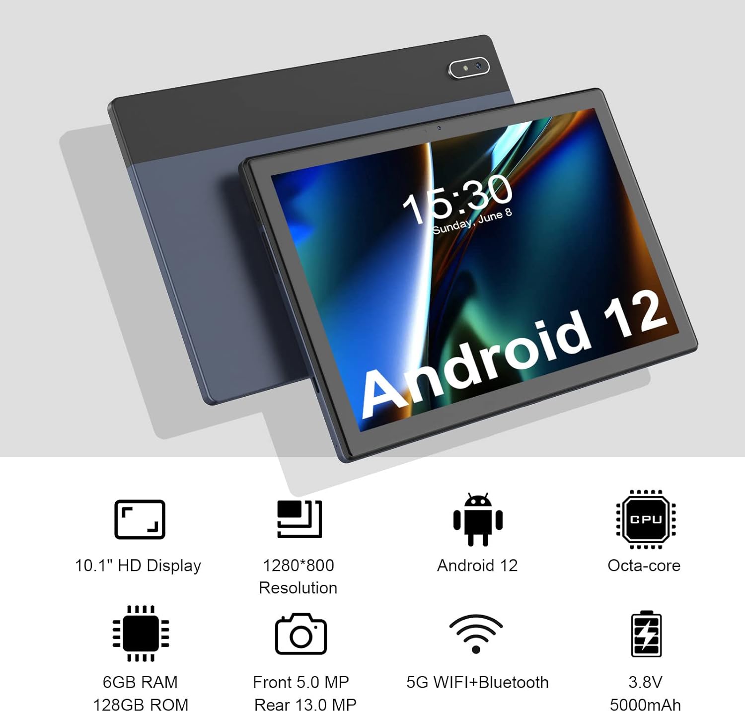 AWOW 10-inch Android Tablet key features infographic