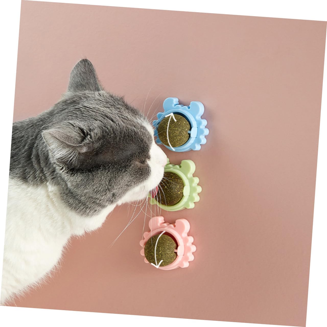 POPETPOP 9piezas Juguete Interactivo para Gatos De Hierba Gatera Rotativas Limpieza y Entretenimiento para Estimulación y Diversión El Hogar