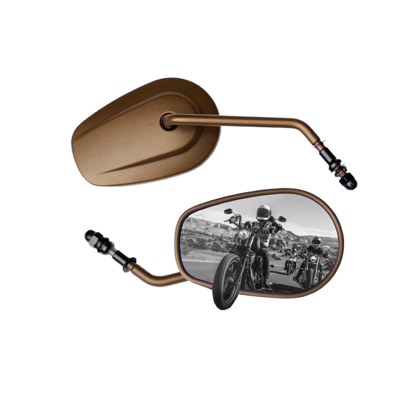 Universal 8mm Rear View Side Mirrors For Harley Touring Road King Street Glide E - Foto 6