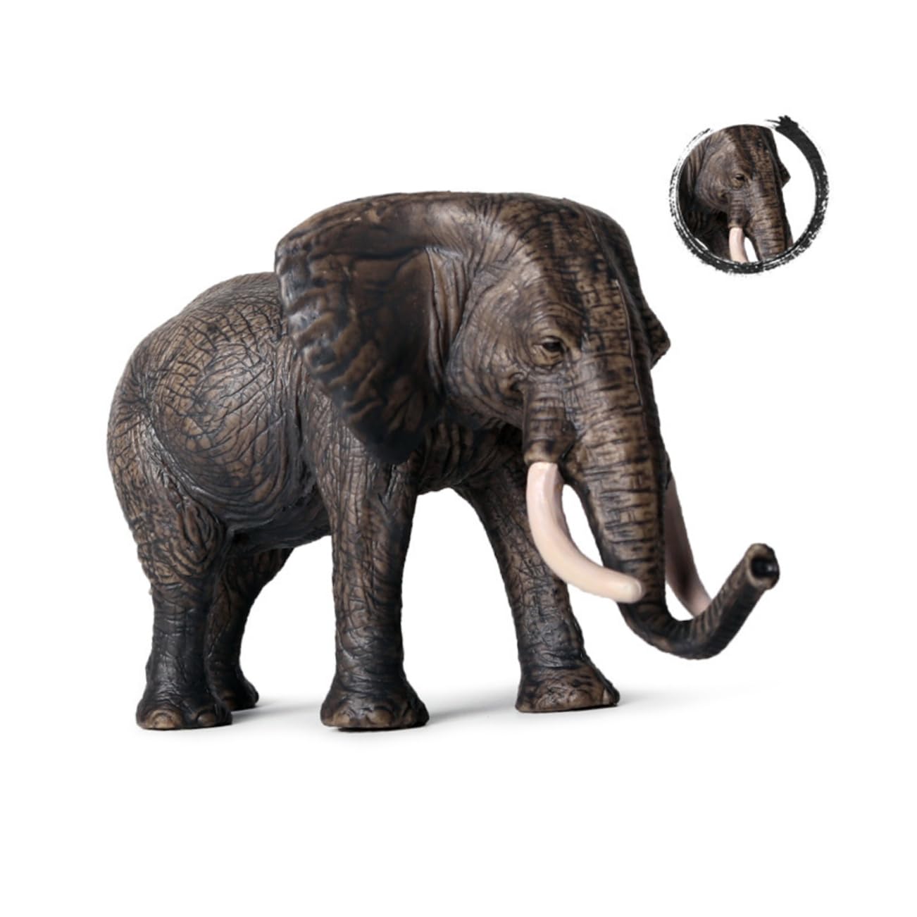 KOMBIUDA Modelo de Elefante de Simulación 4 Piezas PVC Negro | Figuras Creativas y Realistas, Juego de Grupo Salvaje, 1 Set para Niños