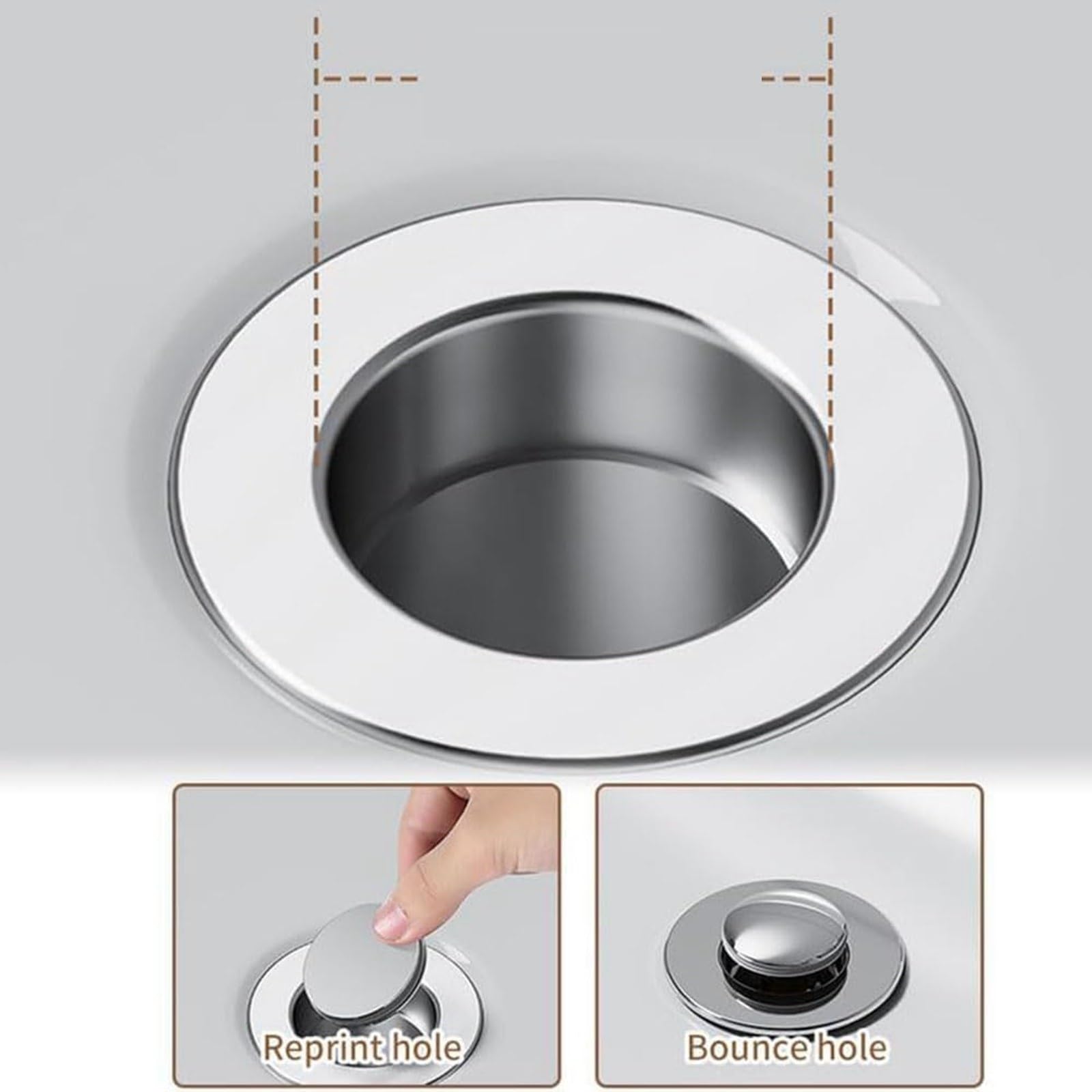 Universeller Waschbecken-Stopper aus Edelstahl
