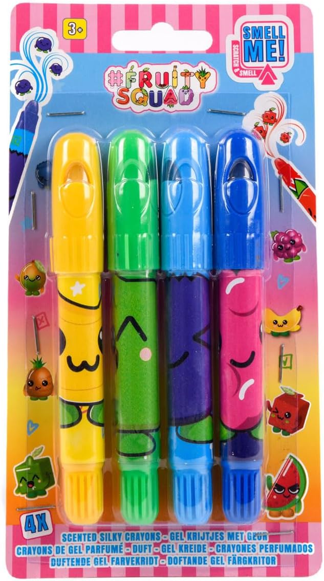 Set of 4 Scented Wax Pencils - Assorted Colours, for Children from 3 Years