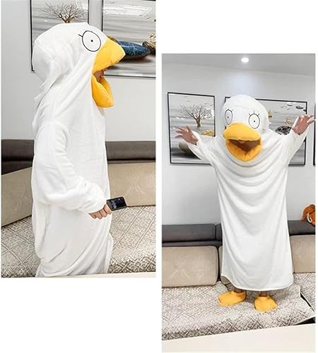 Vista 4 de Anime Gintama Elizabeth Duck - Albornoz de franela unisex divertido pijama de una pieza + zapatos