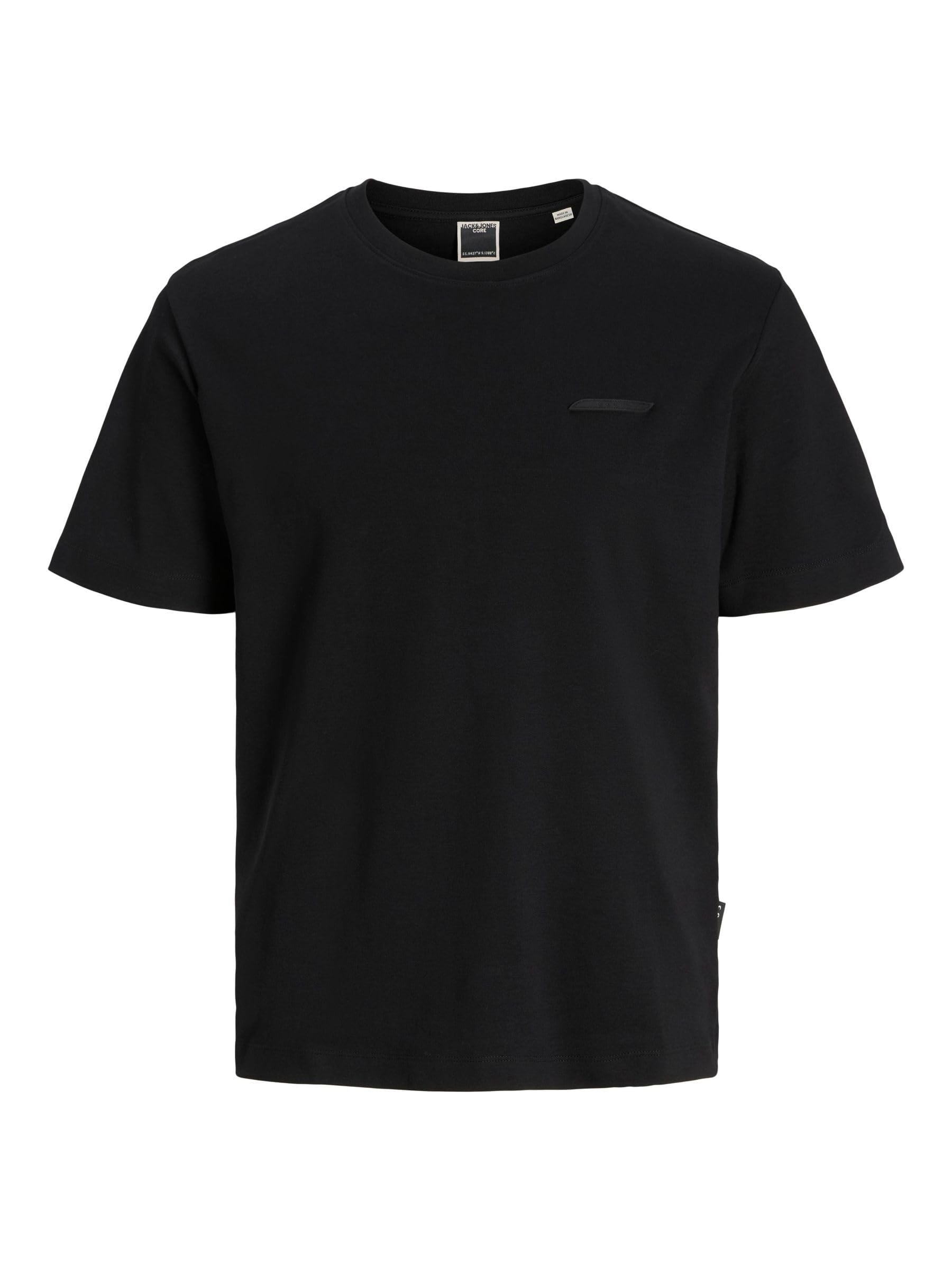 JACK & JONES Jcofusion Interlock Tee SS Crew Noos, Black, M