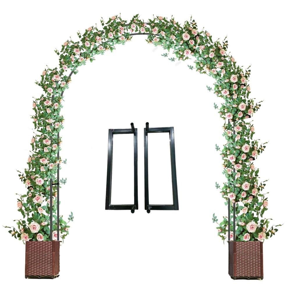 Gartenbögen für Kletterpflanzen, Metallspalier für Rosen und Glyzinien, stabile Hochzeitslaube, 80 cm breit x 200 cm hoch, perfekt für Outdoor-Dekoration und Gartenveranstaltungen