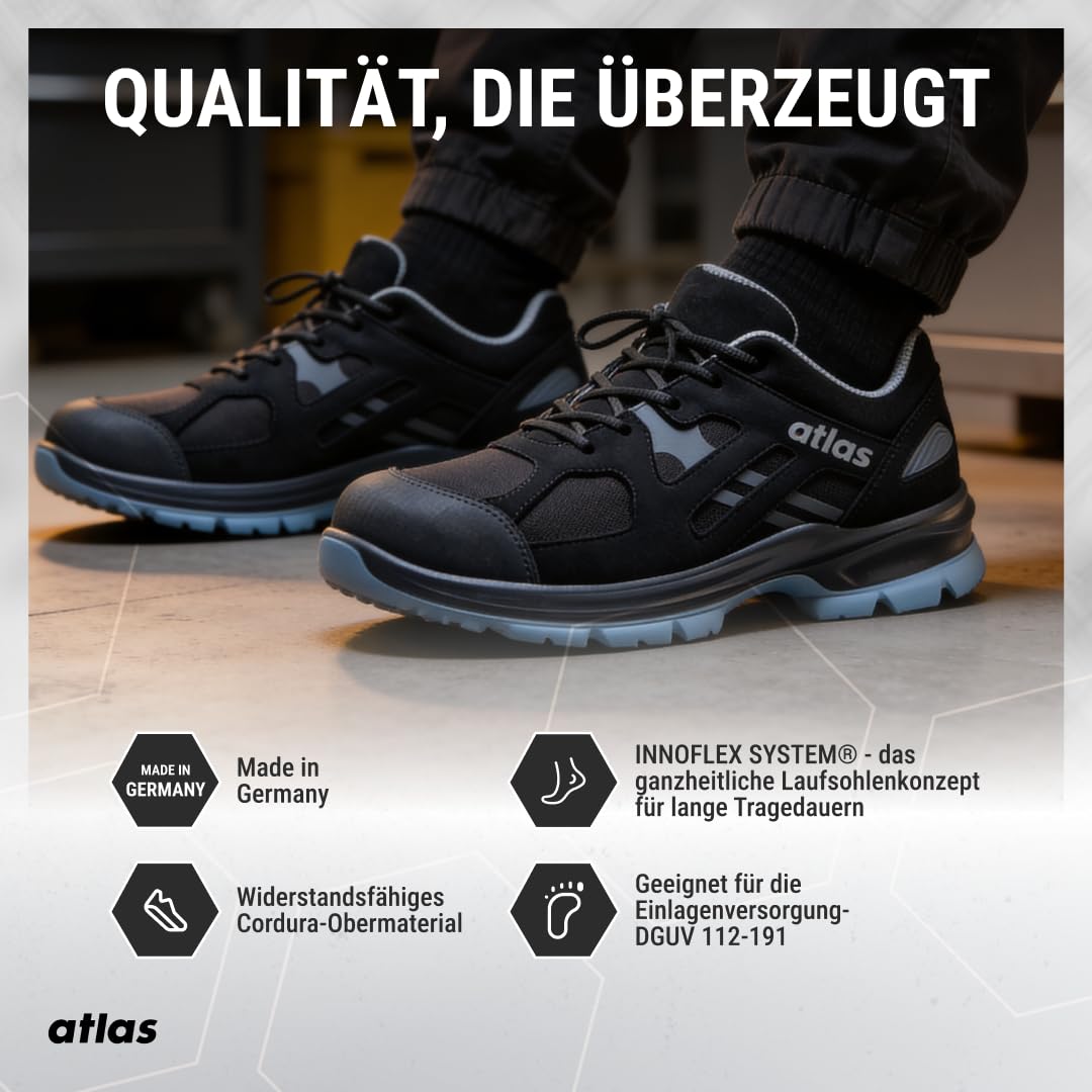 Atlas Flash 6305 XP ESD buty ochronne dla mężczyzn i kobiet S3, wodoszczelne, Cordura, aluminiowa noska, szerokość 10, rozmiar 48