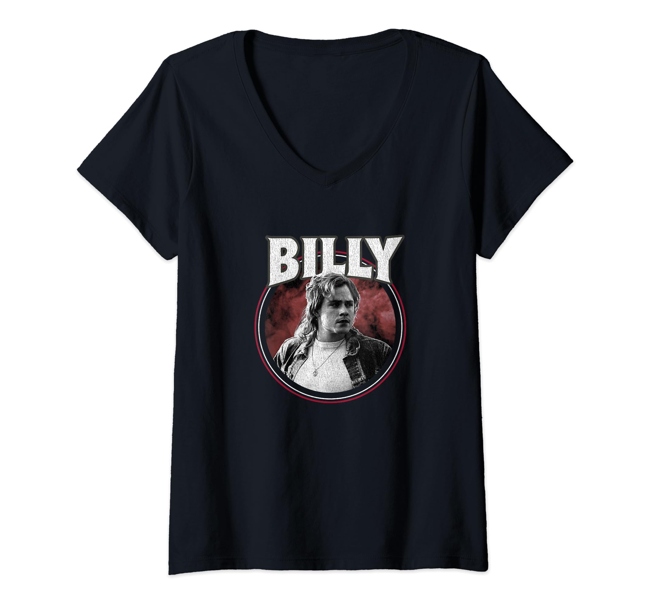 Stranger ThingsWomens Stranger Things Billy Hargrove Rockstar Retro 80's Icon V-Neck T-Shirt