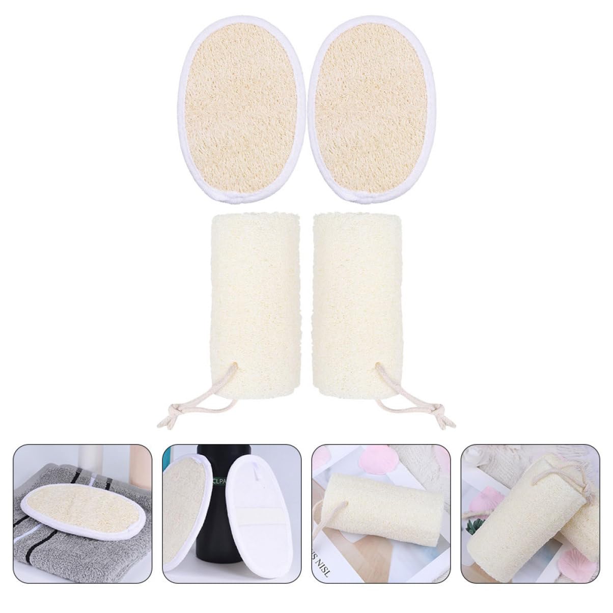 Didiseaon 12pezzi Spugne Esfolianti Loofah Naturale Per Doccia Spazzola Per Massaggio e Pulizia Corpo Per Uso Quotidiano e Relax Bagno