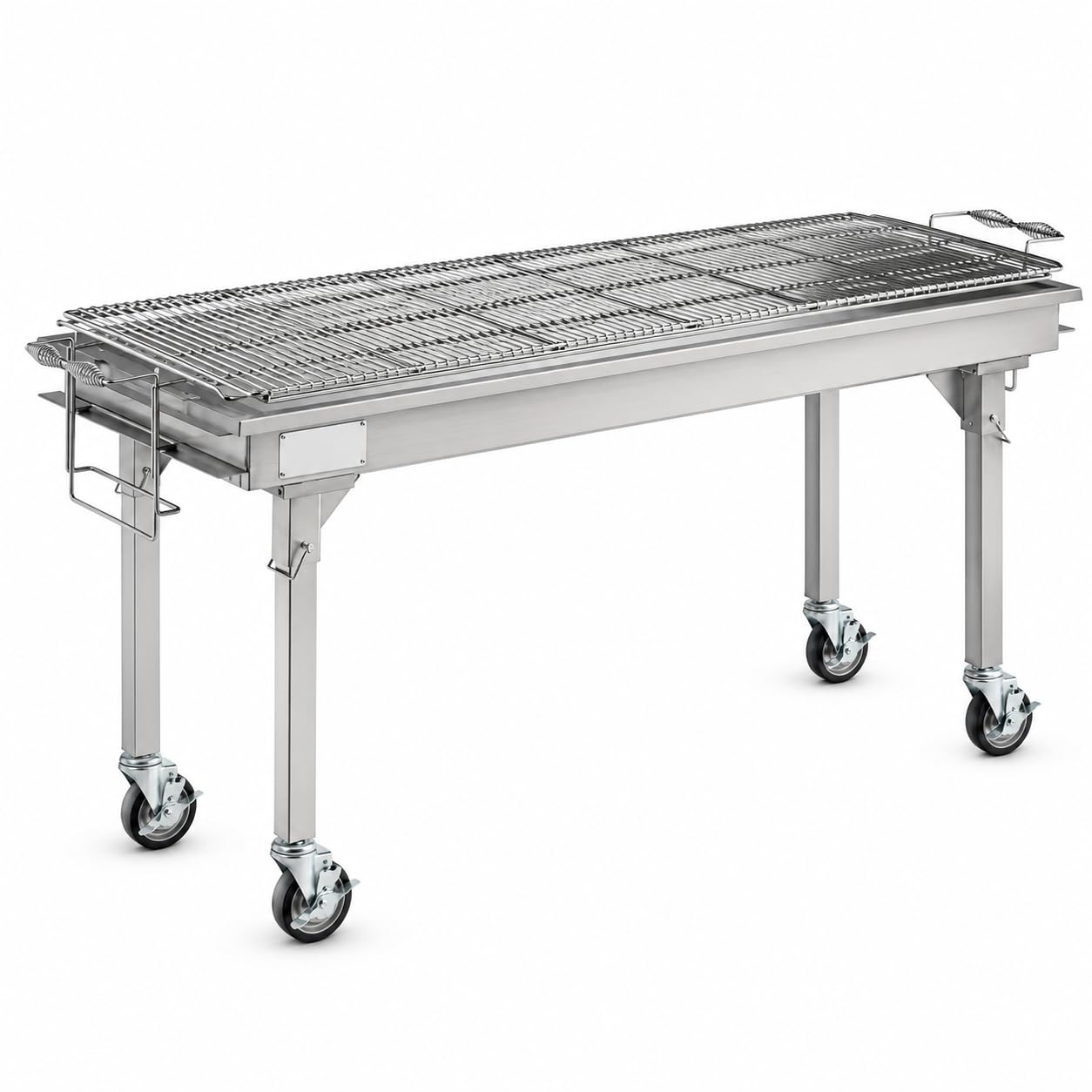 72-Inch Heavy-Duty Stainless Steel Charcoal Grill with Adjustable Grates by Glownary – Stainless Steel, Model 554char72ss