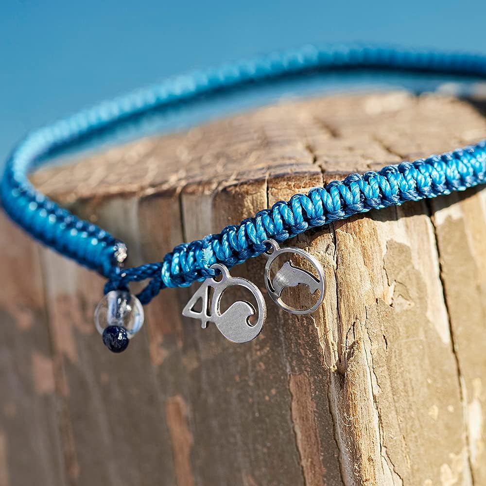 4Ocean Handmade Braided Bracelet From Recycled Plastic With Silver 4O Charm