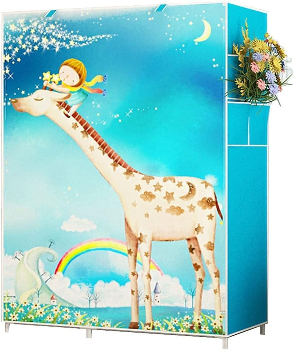 Wardrobe Single Wardrobe Oxford Cloth Sturdy Portable Fabric Wardrobe 158 45 106CM Clothes Rack (Color : D Size : 158 45 106CM) (F 158 * 45 * 106CM)