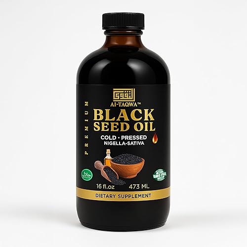 AL TAQWA Aceite de semilla negra  Aceite extra virgen de nigella sativa (Kalonji) para cabello, piel y bienestar  prensado en frío, sin refinar, sin