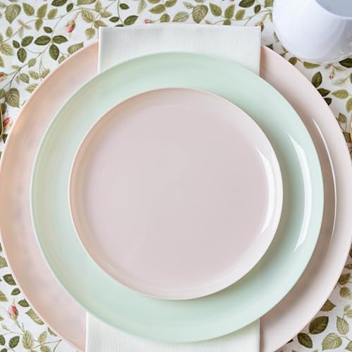 Miniatura 5 de Blue Sky Edge Collection - Platos desechables rosas de 6.3 pulgadas, 10 unidades, vajilla desechable elegante y resistente para fiestas, eventos y
