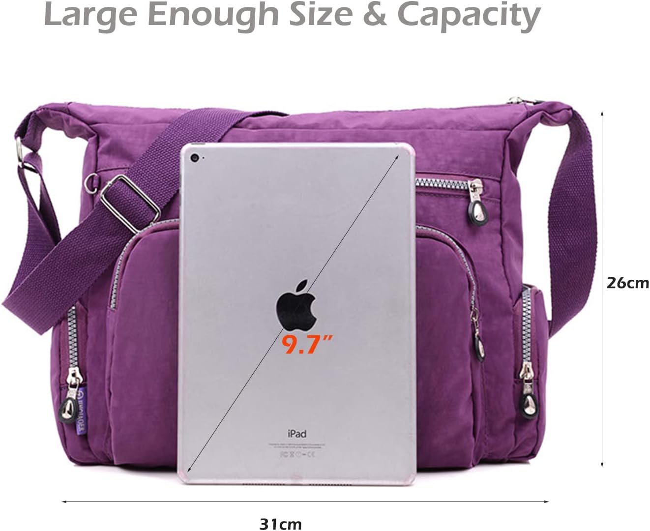 MeCooler Women Cross Body Bag Casual Shoulder Bag Sport Lightweight Fashion Messenger Bag for College Bookbag Waterproof Satchel Travel Side Bag - Image 4