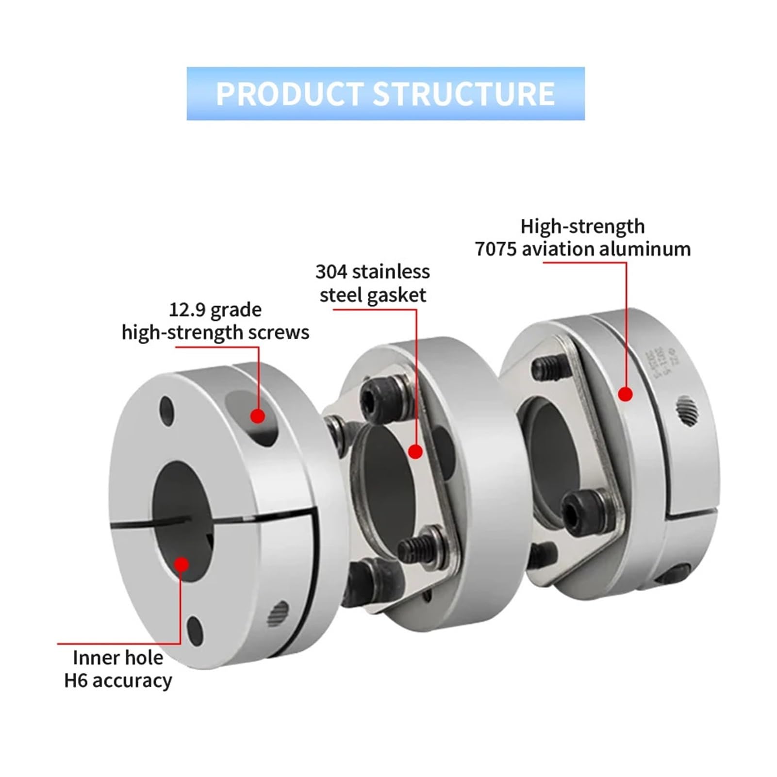 Accouplement flexible à membrane simple en aluminium haut couple DWQ
