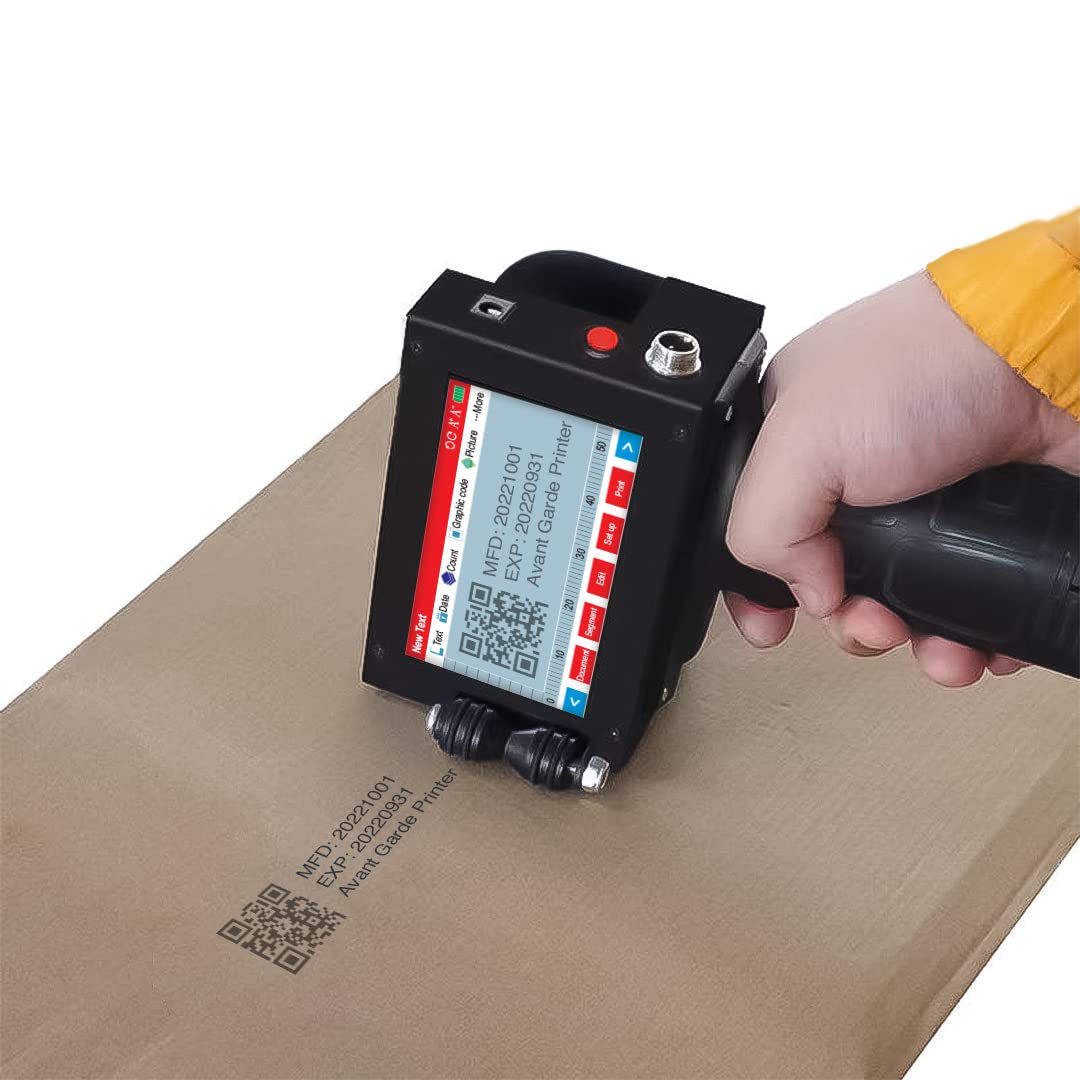 AVANT GARDE 12.7mm Industrial Thermal Handheld TIJ Batch Coding Printer Machine for Mfg Date Number Mrp Expiry Logo QR Barcode on Hardware Products