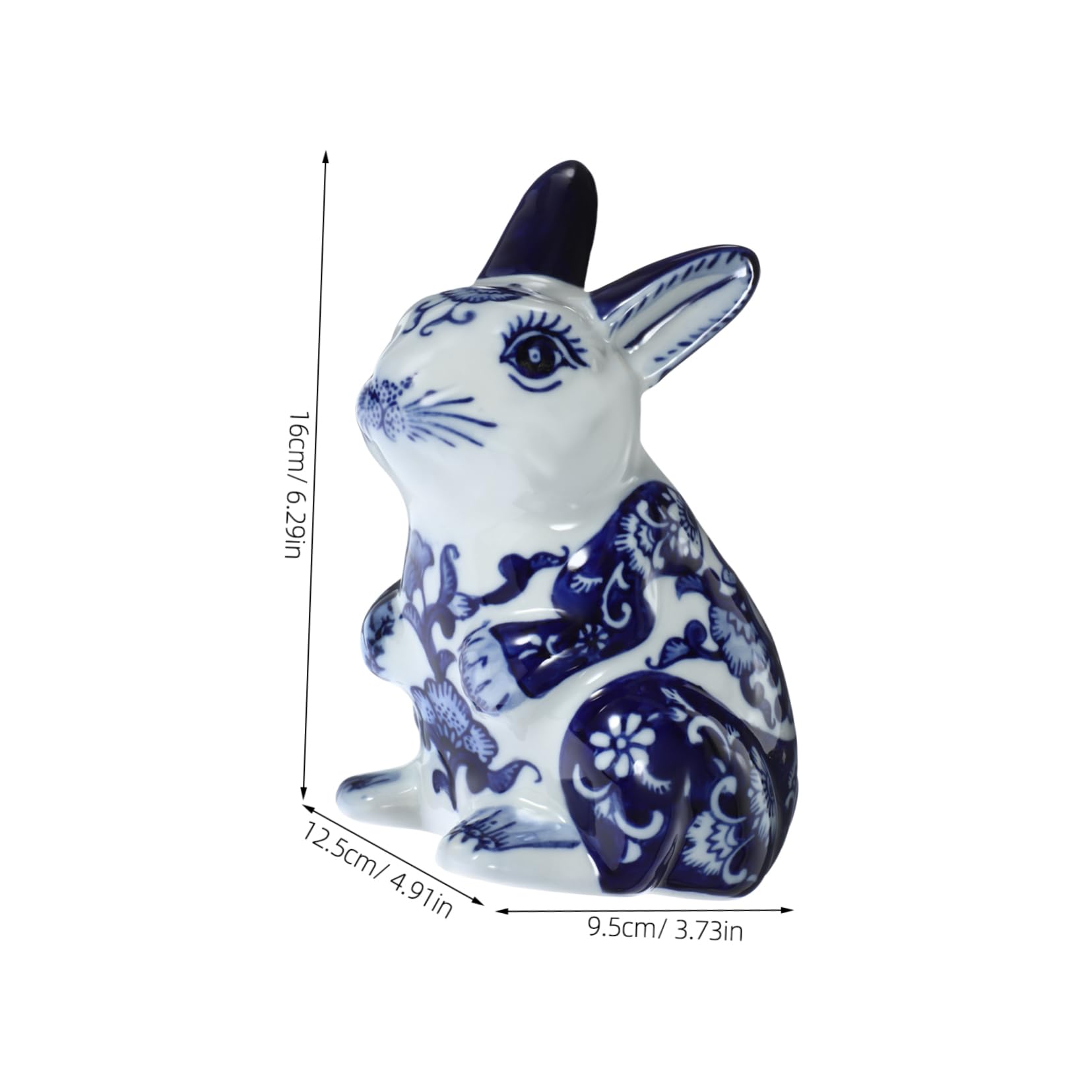 VALICLUD Sculpture de Lapin en Céramique Bleu Pâle pour Décoration Intérieure Élégante, Ornement Animalier Adorable pour Salon et Décoration de Table