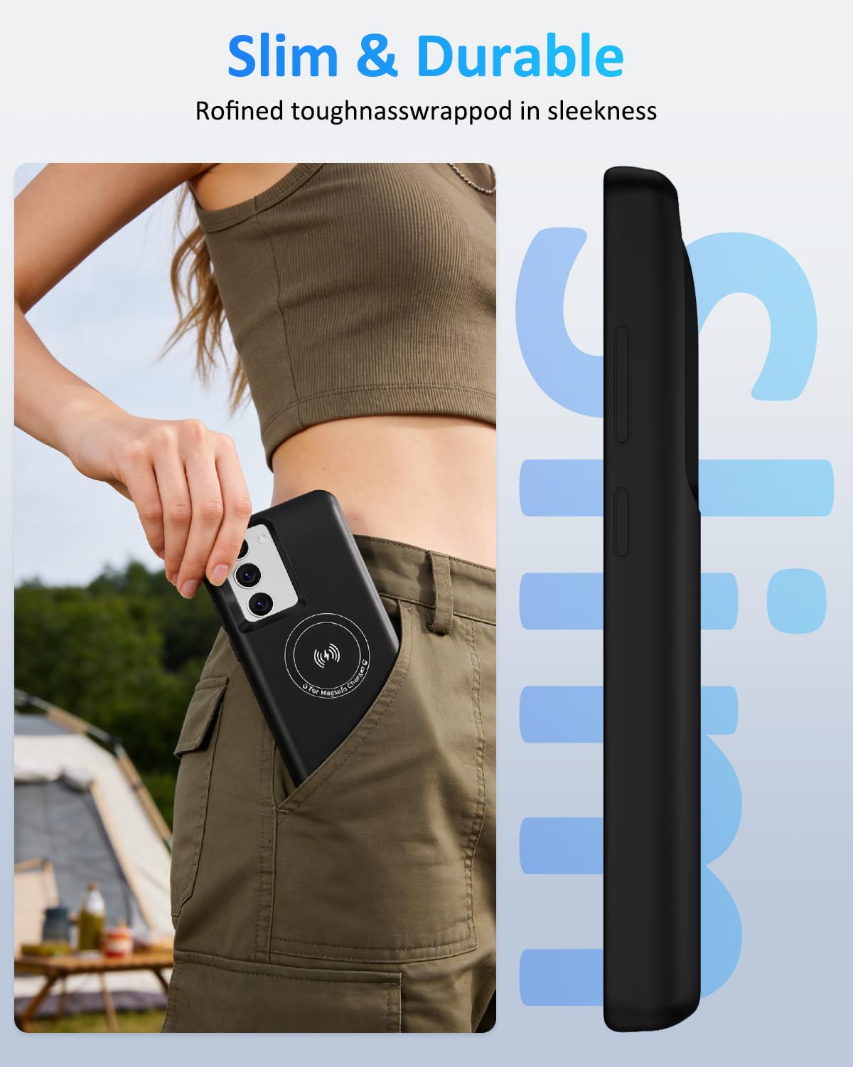 Custodia per Samsung Galaxy S25 Plus/S24 Plus (15.000 mAh), caricatore portatile GAN-Tech ricaricabile, custodia protettiva per batteria esterna per Galaxy S25 Plus/S24 Plus