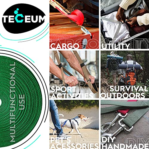 Image of TECEUM 3 /4 inch & 5 /8 inch & 1 inch & 1.5 inch & 2 inch Webbing - 10 25 50 Yards - 40+ Colors - Heavy Duty 1 Inch 1.5 Inch 2 Inch Backpack Straps - Webbing for Outdoors Indoors Crafting DIY