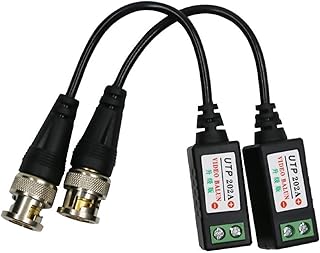 NATEFEMIN 1 Pair Video Balun Connectors Cat5 HD Mini CCTV BNC Passive Video Balun Transceiver for Full HD Surveillance Camera System Accessories