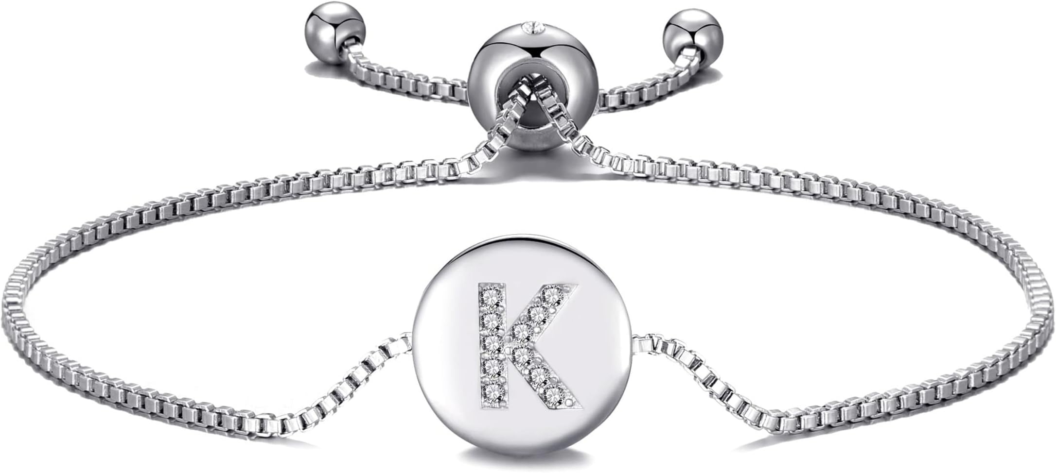 Philip JonesInitial Friendship Bracelet Letter K Created with Austrian Crystals