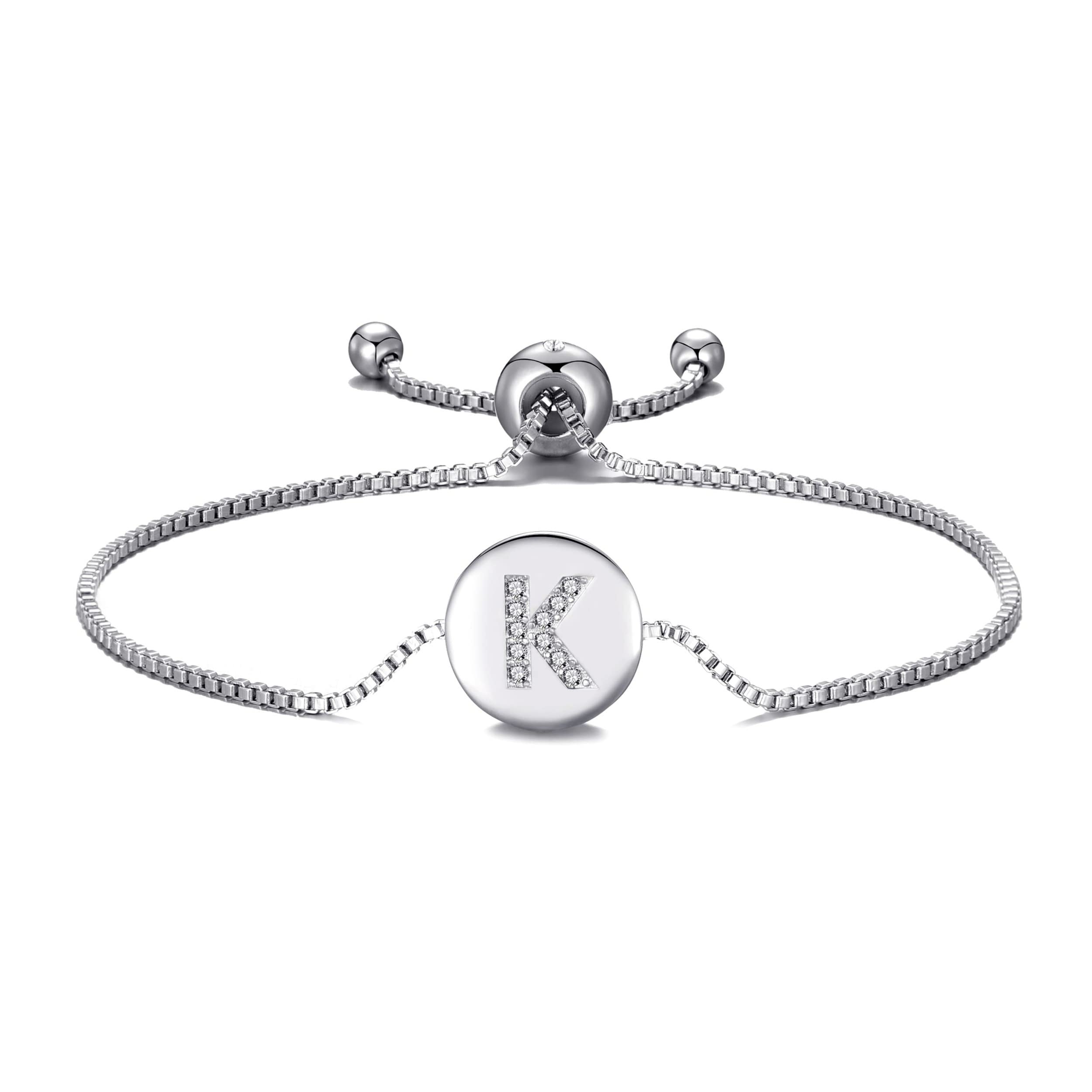 Philip JonesInitial Friendship Bracelet Letter K Created with Austrian Crystals