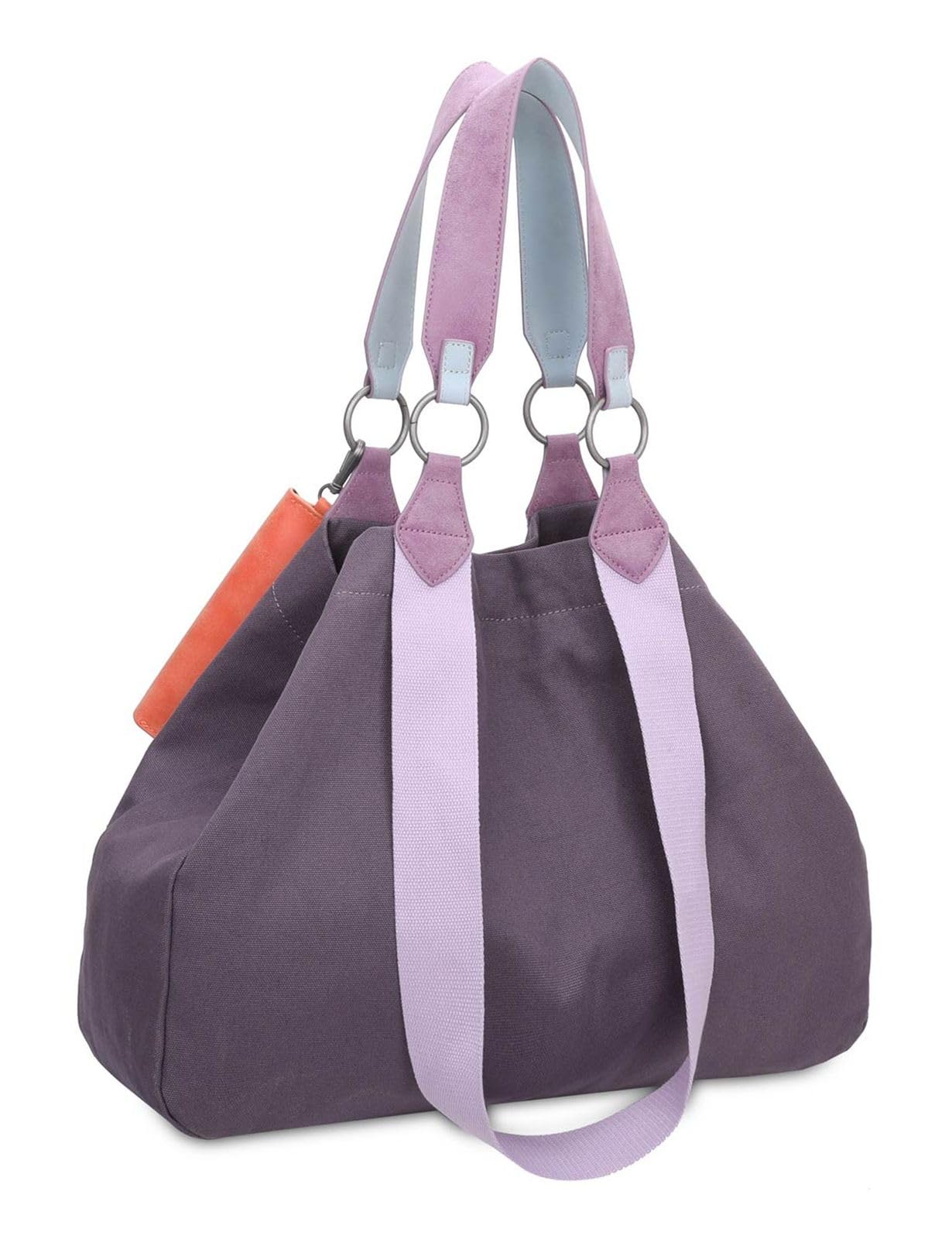 Fritzi Izzy Canvas Shopper Baumwollmix Damen Handtasche Festival City Beach vegan abnehmbares Brillenetui 36 x 50 x 16 cm – Schwarz, Rosa, Orange, Lila, Grün, Blau, Pink, Beige, Gelb