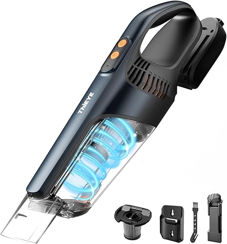 ThiEYE Aspiradora de mano portátil, aspiradora de coche recargable inalámbrica 10000 PA de alta potencia para automóvil, hogar, cocina, limpieza de