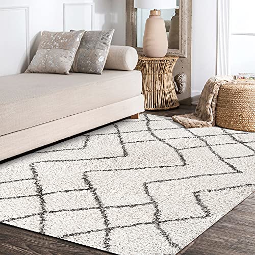 JONATHAN Y Tapete Diamond Shag Beige/Gris Oscuro 8x10 ft miniatura 6