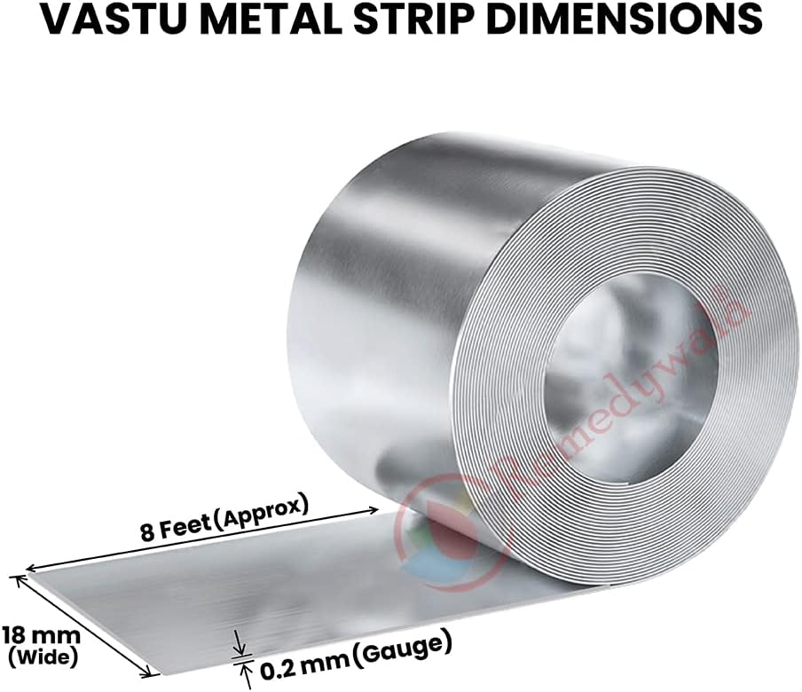 Remedywala Vastu Iron Strip for Entrance Toilet Correction and Zone Balancing (8 Feet Approx, 18mm, 0.2mm) (4)