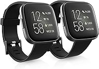 Vista 7 de Paquete de 2 bandas impermeables compatibles con Fitbit Versa 2 bandas para mujeres y hombres, pulseras clásicas de repuesto deportivas suaves