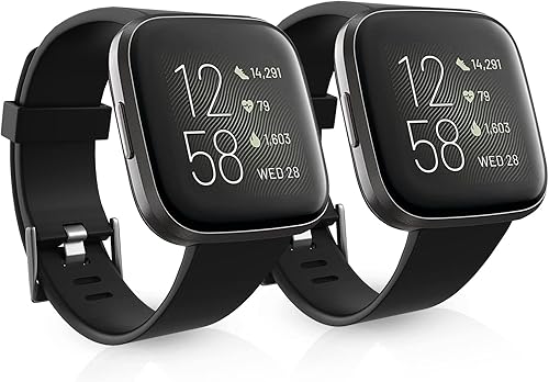Miniatura 7 de Paquete de 2 bandas impermeables compatibles con Fitbit Versa 2 bandas para mujeres y hombres, pulseras clásicas de repuesto deportivas suaves