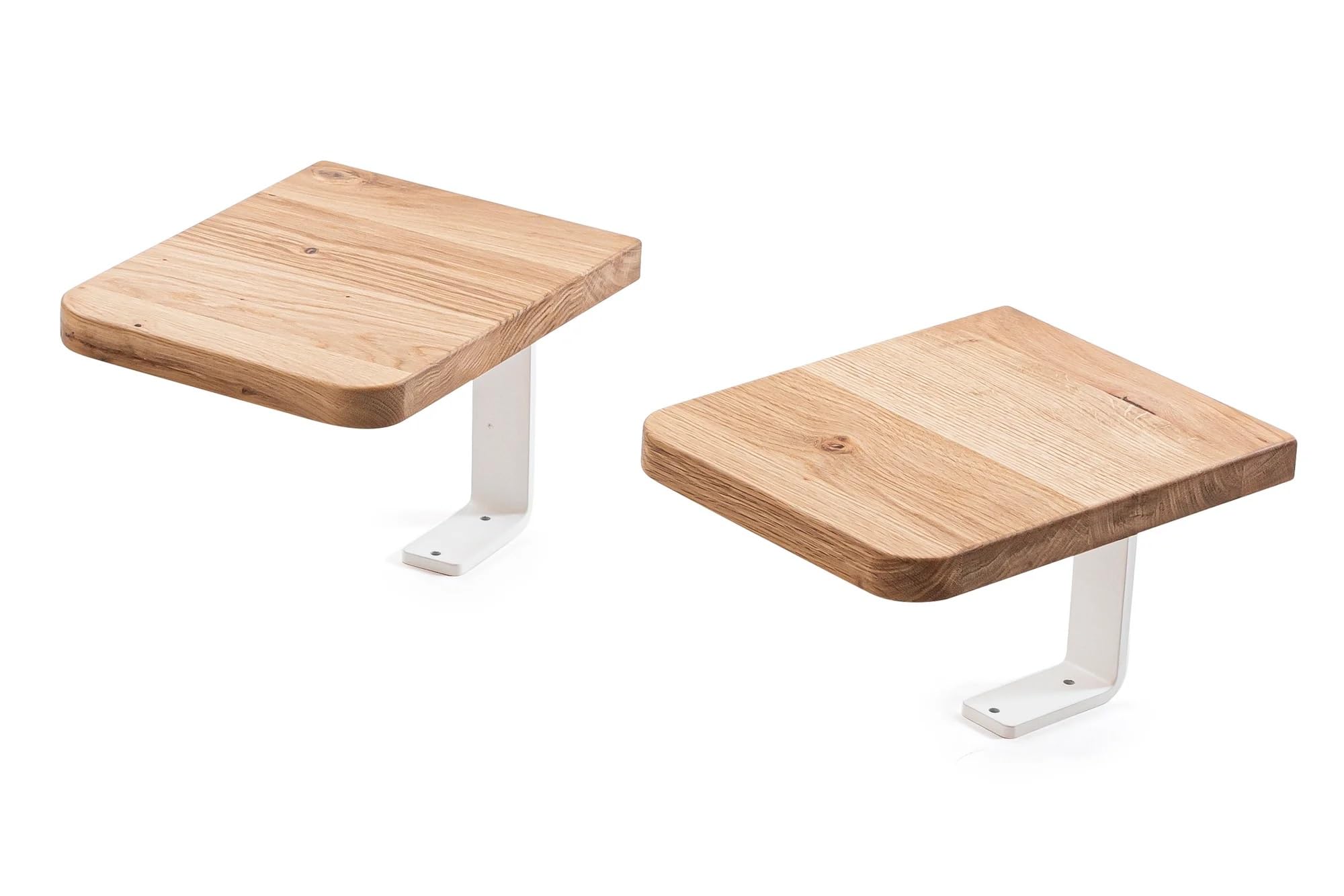 Lautsprecherständer aus Holz – Stilvolles Design für herausragende Akustik, Universell einsetzbar für Audio-Systeme, Stabil & Ästhetisch (Eichenholz & Weiß)