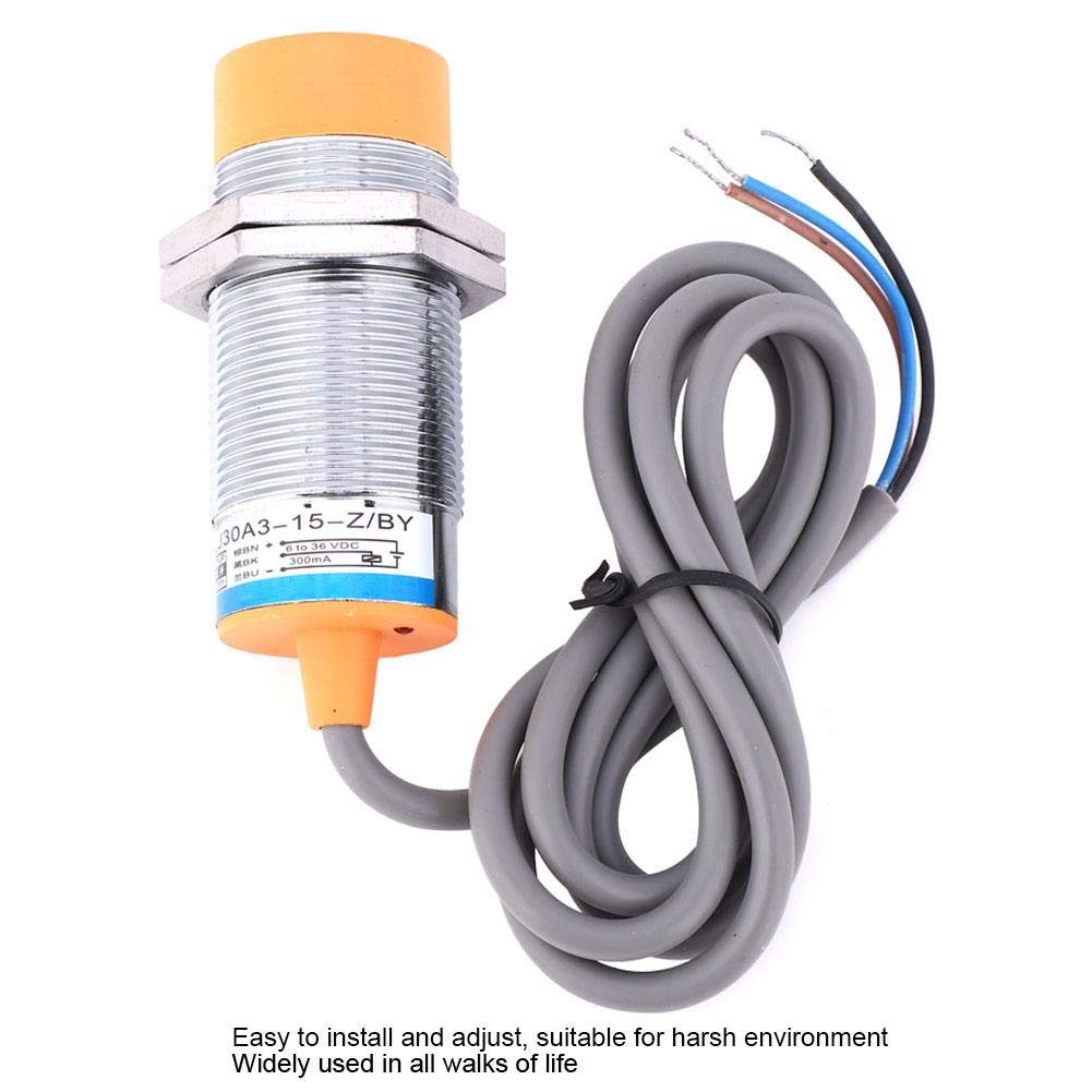 JYIO® LJ30A3-15-Z/BY 5 Stück Induktiver Näherungsschalter, 6-36VDC 3Wire PNP NO, Berührungsloser Schalter, Automatisch, Messing, 1-Weg, Durchsteckmontage, Arbeitskontakt, -30°C bis +65°C