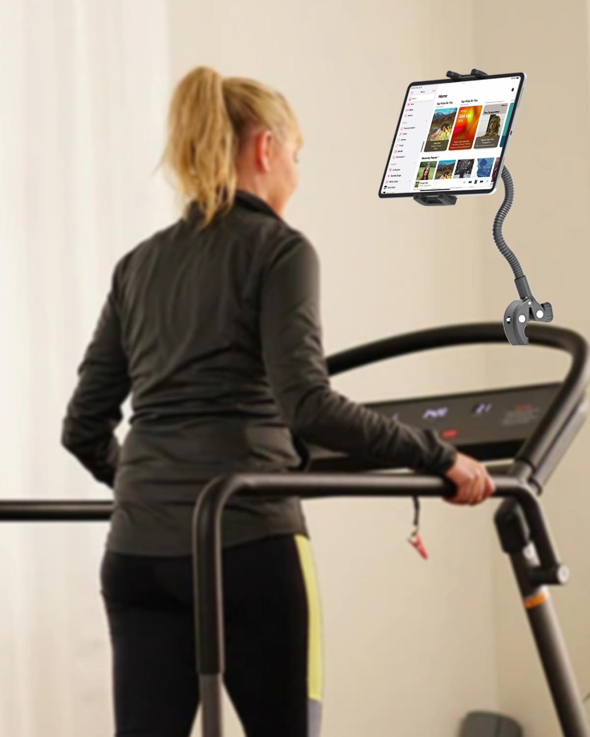 Tapis Roulant Cyclette Spin Bike Supporto - [Metallo a Collo Oca], Supporto Tablet Moto, Porta Bicicletta per iPad 2024 iPad Mini Air, 4.7-12.9" Tablet Cellulari