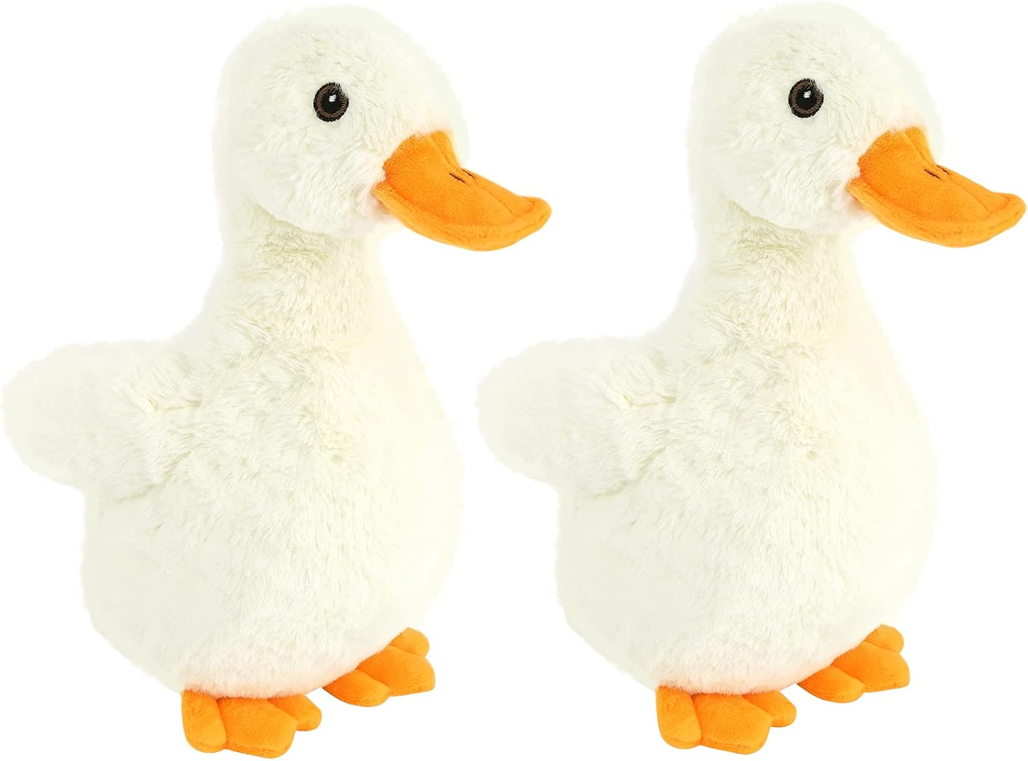 Pawaboo Squeak Plush Duck Dog Toy, 2-Pack Super Soft Short Plush Stuffed Duck-Shaped Pet Toys, Crinkle Paper Rattle Pet Biting Training Playing Chew Toys Non-Toxic Plush Doll for Small Medium Pet Dogs