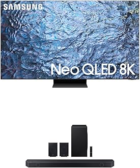 SAMSUNG 85-Inch Class Neo QLED 8K QN900C Series Mini LED Quantum HDR (QN85QN900C, 2023 Model) HW-Q990C 11.1.4ch Soundbar w/Wireless Dolby Audio, Rear Speakers Included (Newest Model)