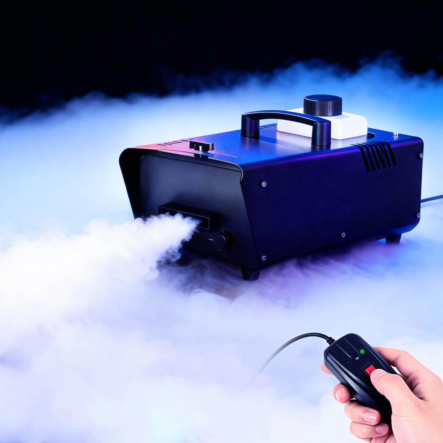 Photo 1 of Low Lying Fog Machine with Remote Fast Heating Easy Opertative Dry Ice Compatible for Stage Halloween Wedding Escape Room Effects