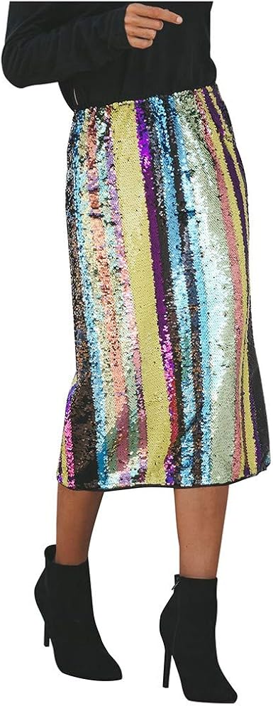 rainbow sequin skirt