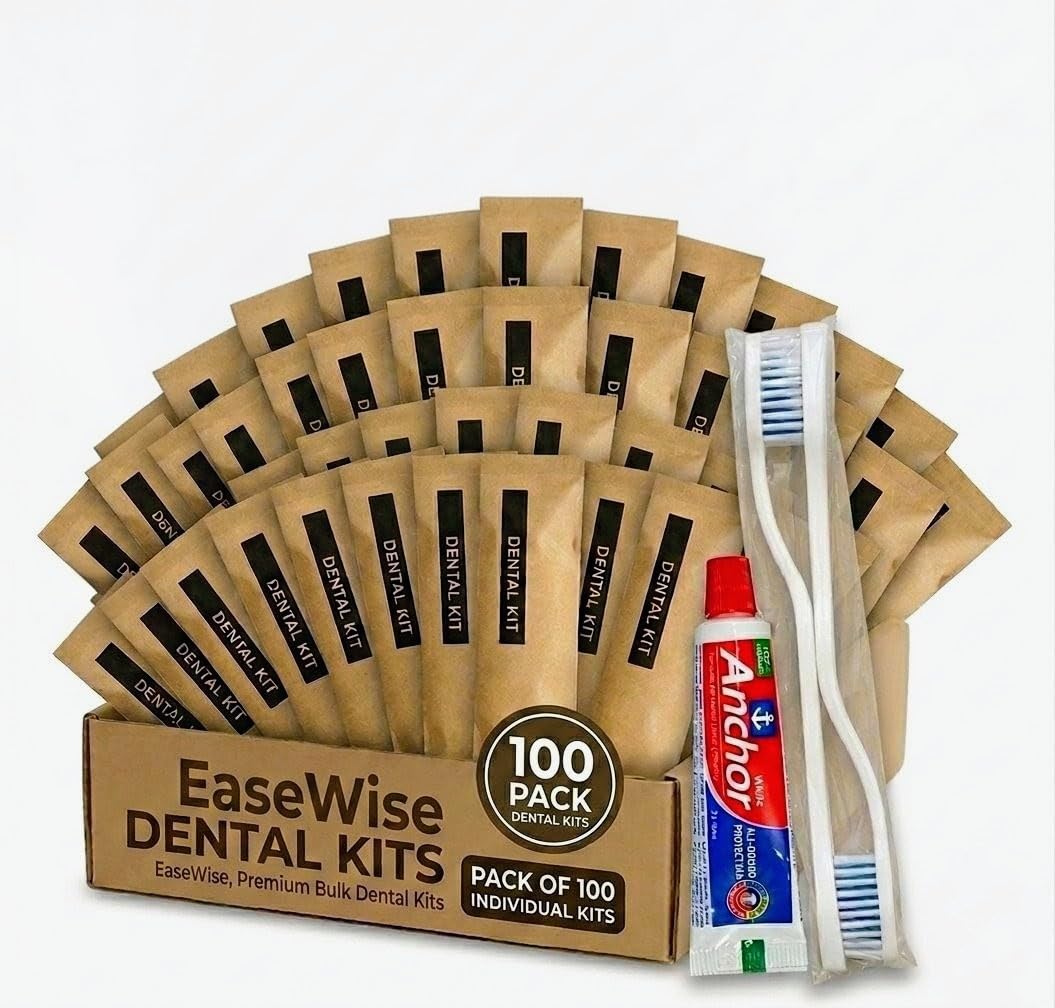 Hotel Dental Kit with Anchor Toothpaste, 2 Toothbrushes, Kraft Pouch, Double Occupancy Guest Amenities | Ideal for Hotels, Guest Houses, Airbnb, Spa, Hospitals & Marriage Halls-image-25