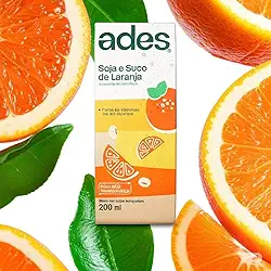 Pack Bebida a Base de Soja Sabor Laranja 200ml Ades - 6 Unidades