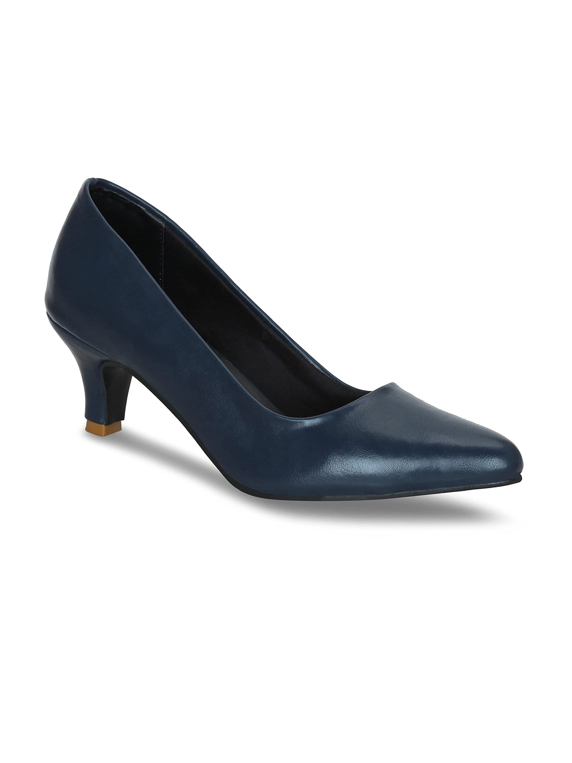 Get Glamr Women Faux Leather Classic Work Pumps|| Semi-Pointed Toe|| Block Low Heels|| Smart Causals|| Heel Pumps