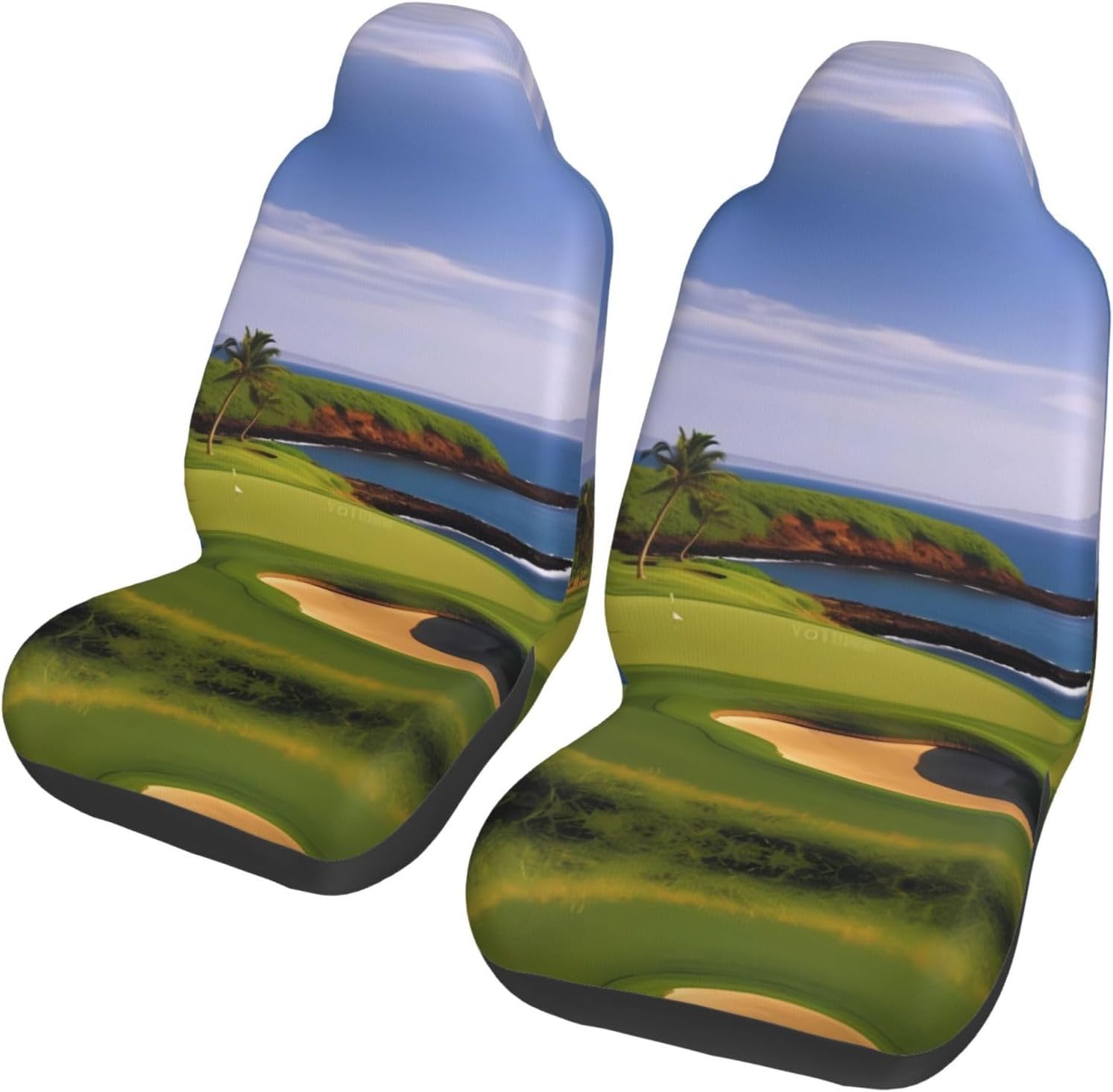 Golf Course Front Car Seat Covers, 2 Pieces Durable Polyester, Breathable Premium Sport Seat Cushion, Car Accessories for Sedans, Suvs, Vans