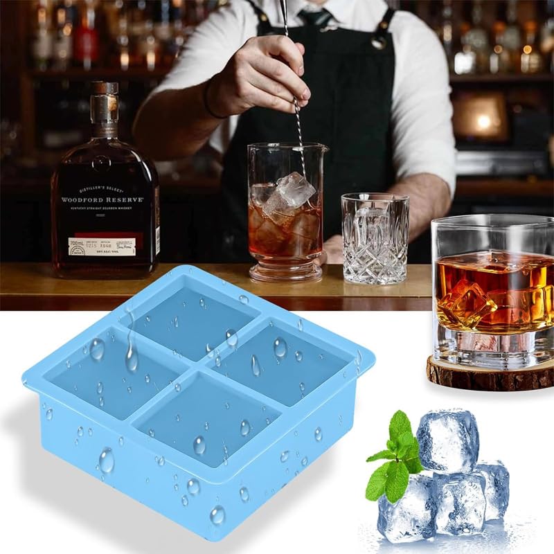 Molde de silicona transparente para hielo grande 4 cavidades miniatura 5