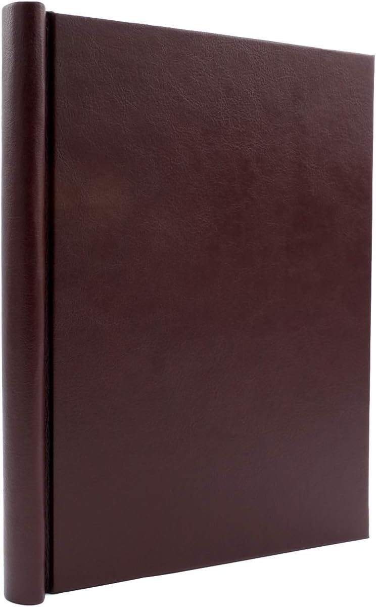 Bindertek Faux Leather Springback Thesis Binder - Burgundy, 1" Spine Width, 150 Sheet Capacity, High-Tension Spring Clamp Style, for Thesis Work, Legal Documents, Menus, Portfolios, Photography