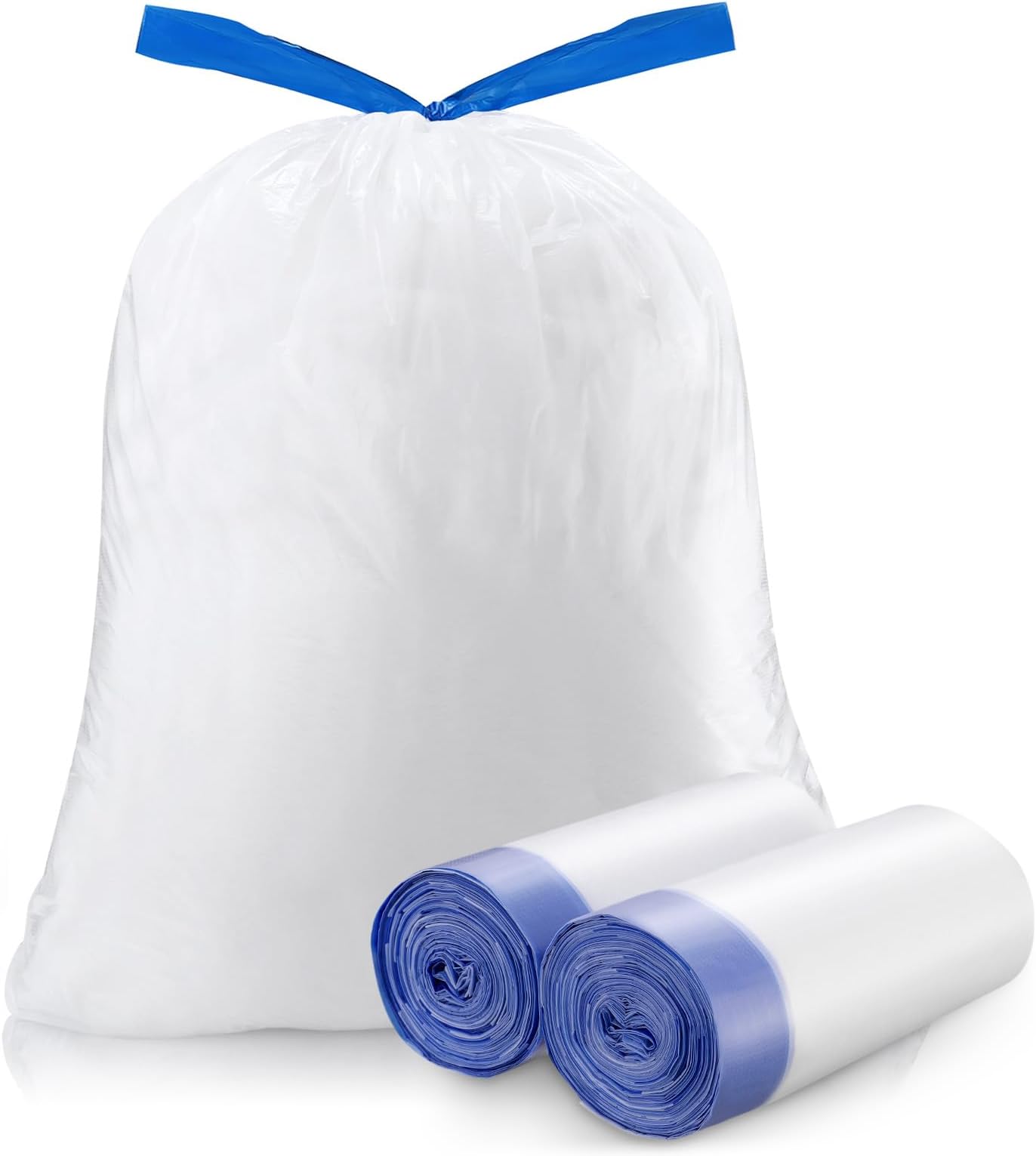 Trash Bags Drawstring Garbage BagsCoocn Thicker Heavy Bathroom Trash can Liners for