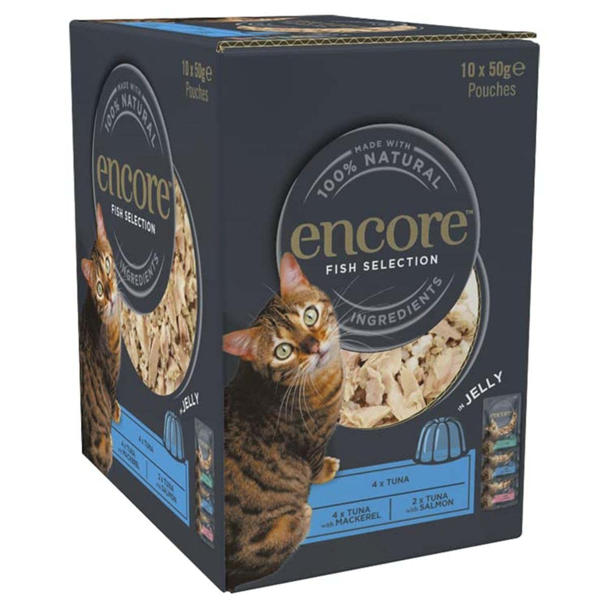 Encore Cat Food Fish Selection in Jelly Pouches, 10 x 50g