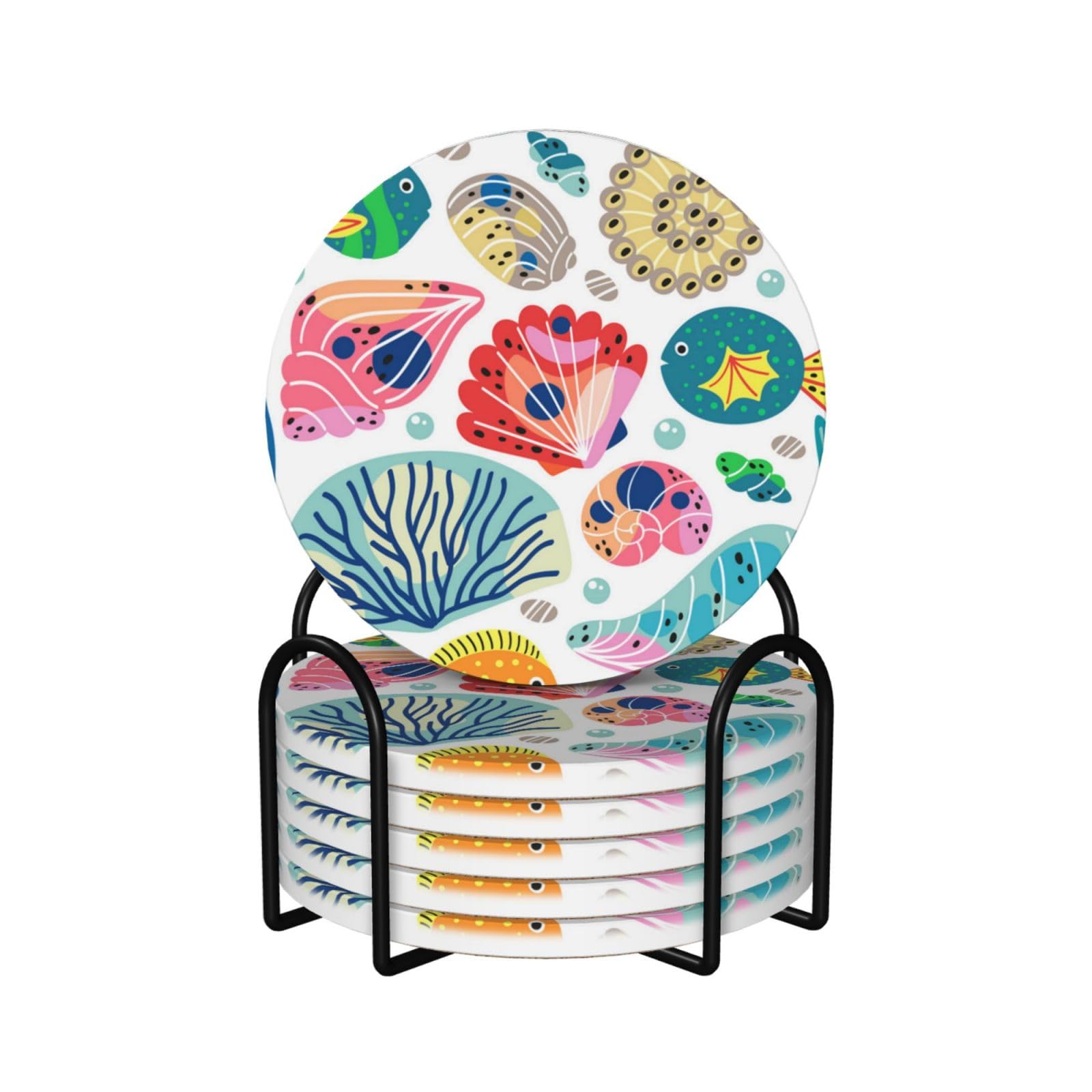 Dessous de verre mer en céramique pour embellir vos apéritifs sur la table basse du salon
